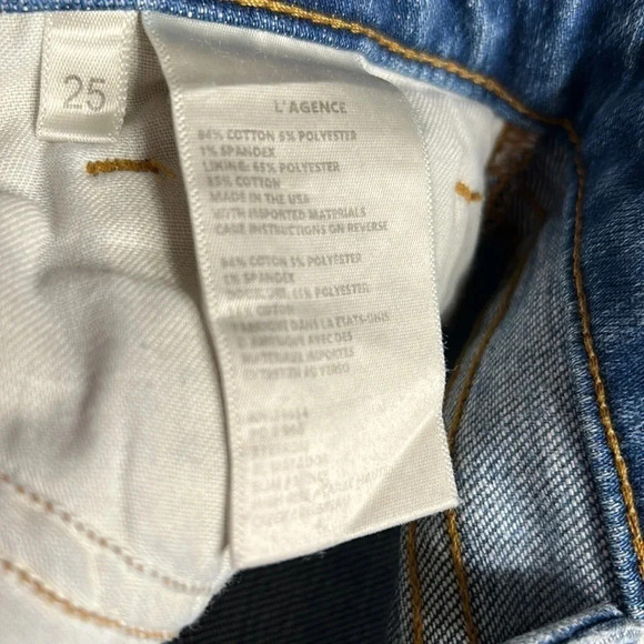 L AGENCE EL MATADOR women jeans size 25 French slim high rise,Cropped fray - Picture 15 of 16